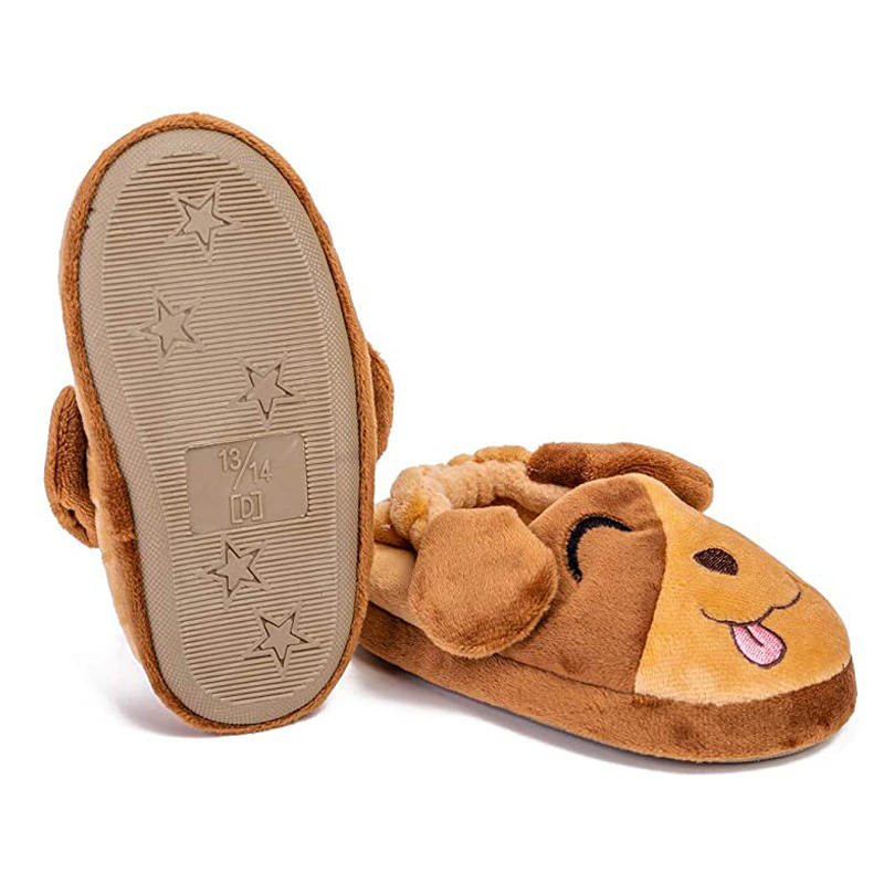 Boys Girls Slippers Cartoon Cute Animals Plush Warm Home Shoes