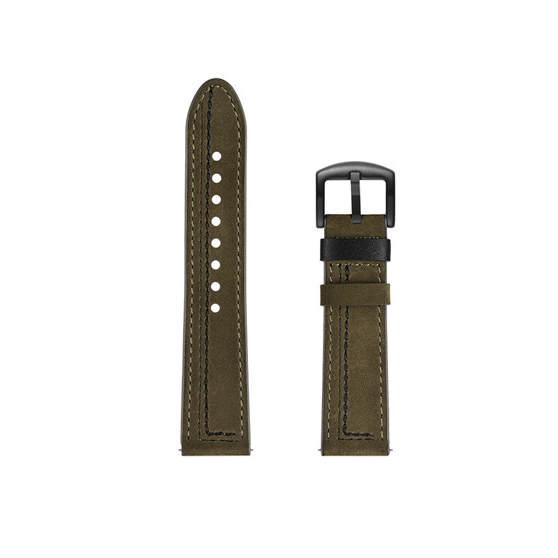 Fashion 7 Line Style Leather Watch Band For Samsung Galaxy Watch 42/46mm Gear S3 Frontier/Classic(Green)