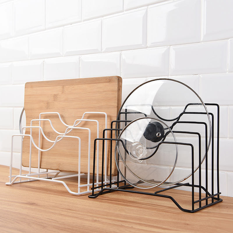 Simple Houseware Kitchen Pot Lid Rack Holder Organizer Black