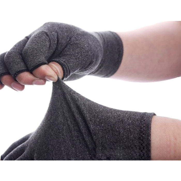 Winter Half Finger Outdoor Hiking Driving Cycling Riding Cotton Breathable-Hemp Ash-LYX-08004