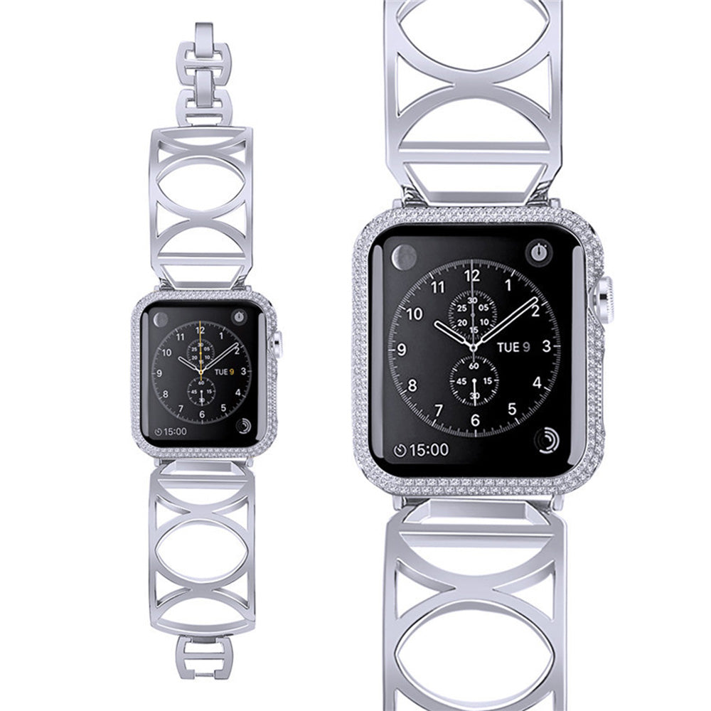 Fashion Hollow Metal Watch Band For Apple Watch SE/6/5/4/3/2/1(Silver)