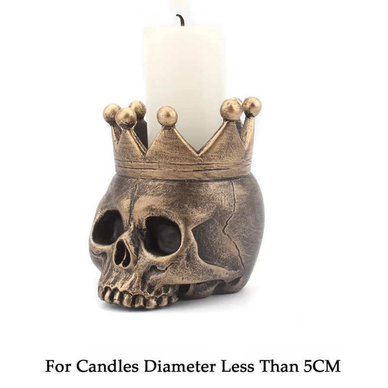 2Pcs Resin Skeleton Candle Holder for Party Halloween Decor