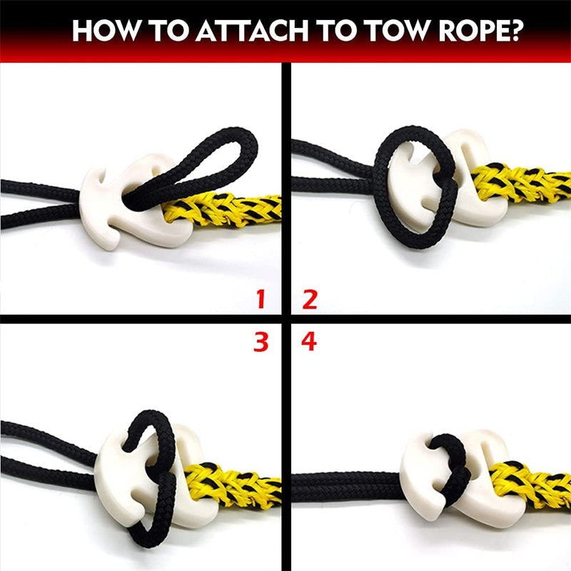 Durable Tow Ropes Water Sports Connector for Hauling Pulling Tubes-YellowBlack