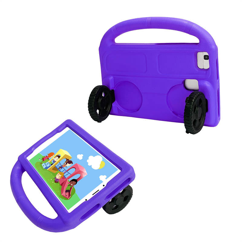 Wheel Samsung Tablet Tablet Case For 8.0inch Tab A 3 4 E/8.7inch Tab A7lite Shockproof Stand Cover With Handle Stand-Purple