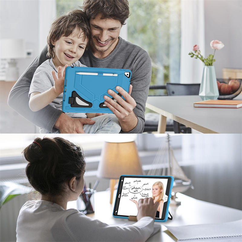 Tablet Case Kids Friendly with Pencil Holder for iPad 11 2020/2021/2022-LightBlue