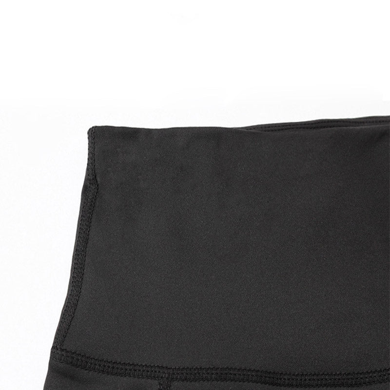 Women Yoga Shorts With Pockets High Waist Running Fitness Leggings Sports Quick Drying Tight Pants 2049-Black