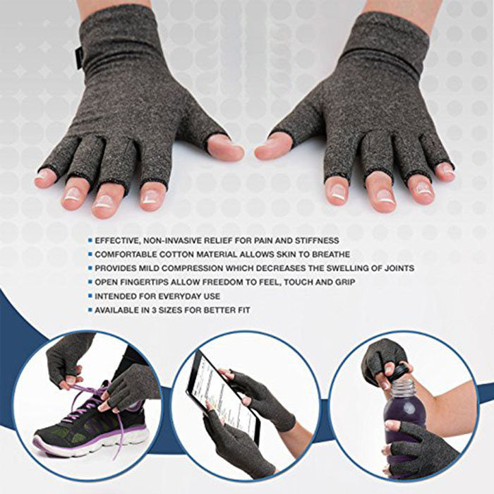 Winter Half Finger Outdoor Hiking Driving Cycling Riding Cotton Breathable-Hemp Ash-LYX-08004
