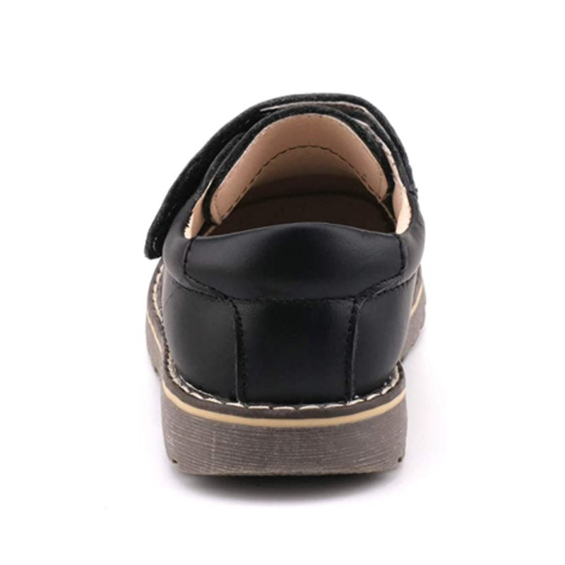 Toddler Boys Leather Loafers British Style Comfort Oxford Dress Shoes-Black