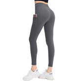 High Waisted Leggings for Women Stretchy Soft Yoga Pants with Pockets-Grey