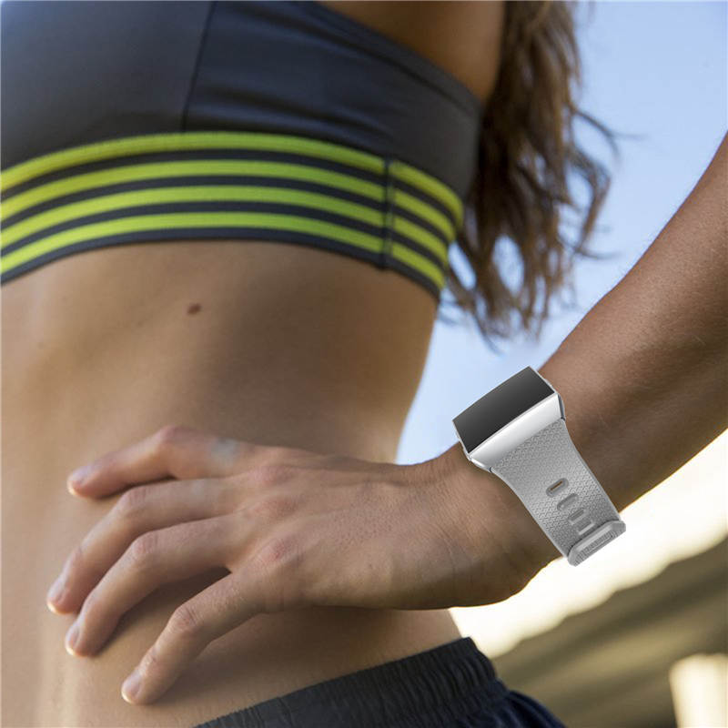 Soft Silicone Band For Fitbit Ionic Smart Watch Replacement Accessories-Light Grey