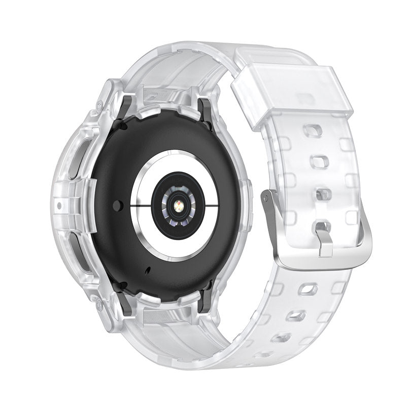 TPU Rugged Watchbands with Protective Case for Samsung Galaxy Watch 5 Pro 45mm Watch 4-Clear