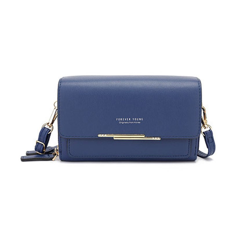 Womens Multiple Card Slots Crossbody Shoulder Bag Large Capacity Wallet-DarkBlue