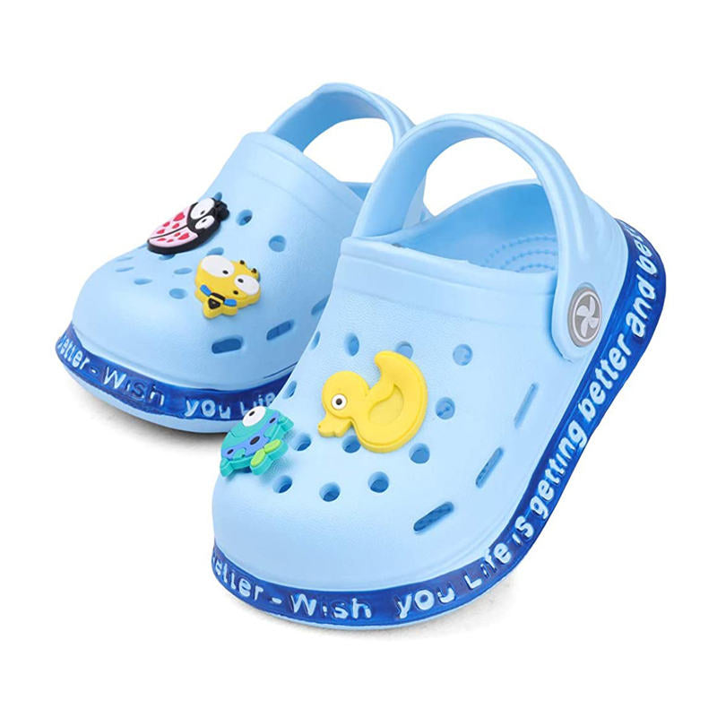 Childrens Clogs Boys Girls Soft Sandals Lightweight Non-Slip Shoes-SkyBlue