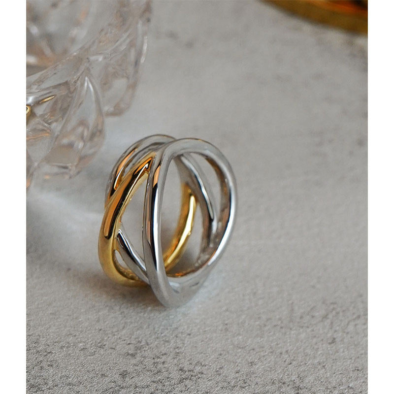 Personalized Cross Two-Tone Rings Valentines Day Gift