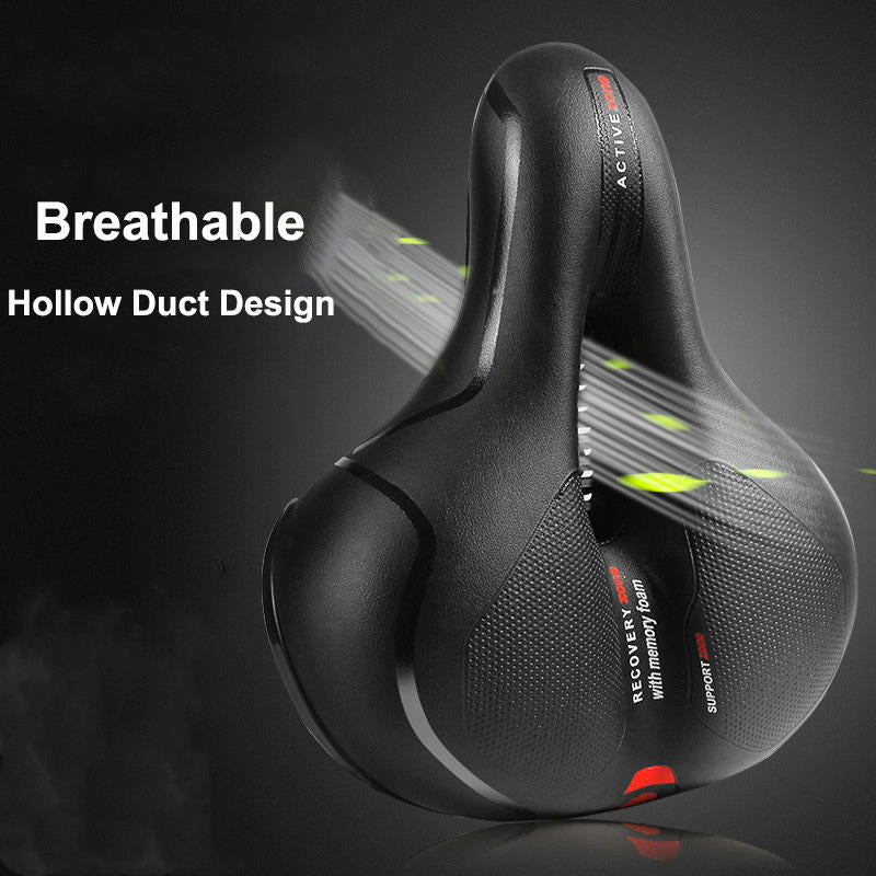 Comfortable Bike Seat Cushion with Dual Shock Absorbing Ball Reflective Strip-BlackBlue