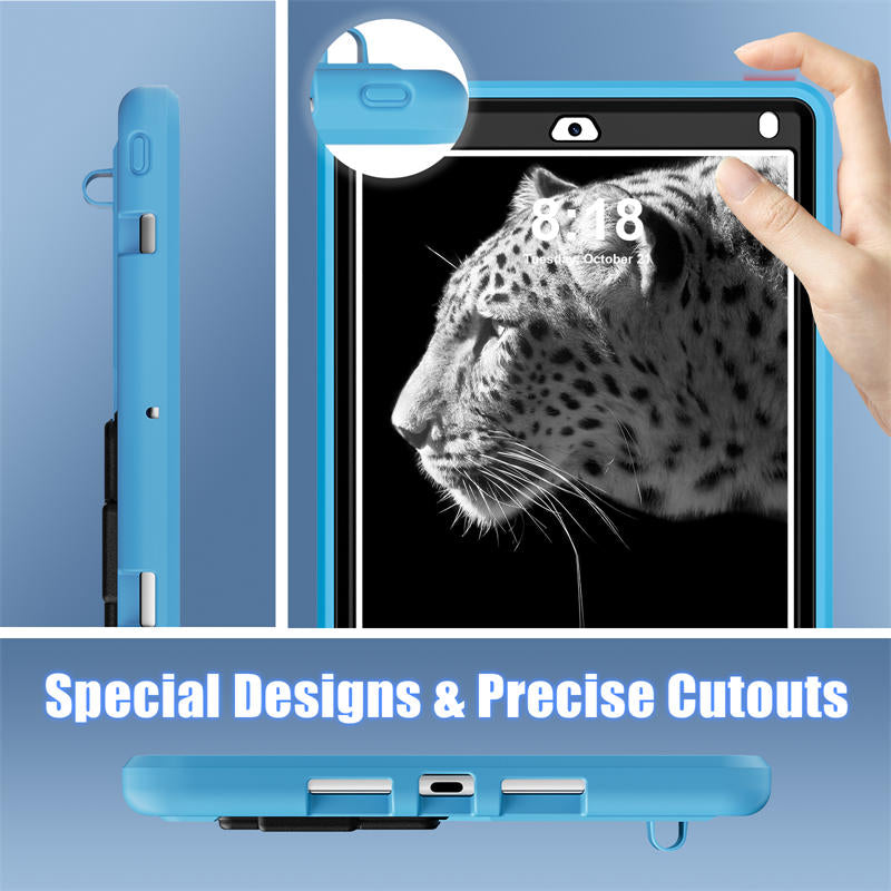 Tablet Case Rugged with Kickstand for iPad 6th/5th Generation 2018/2017-LightBlue