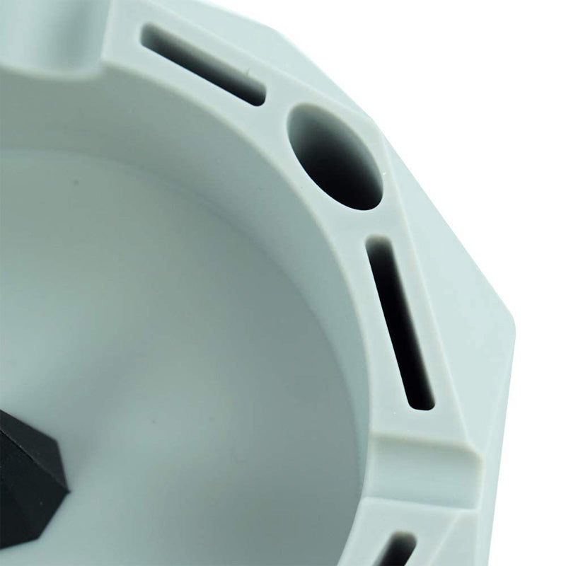 Geometric Silicone Ashtray Eco-Friendly Portable Unbreakable Tabletop Tray for Cigarettes Cigar -Gray