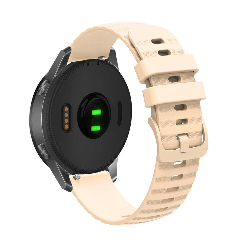 Silicone Watch Band Wave Pockmark for Samsung Cear S2 Huawei Watch GT-Beige