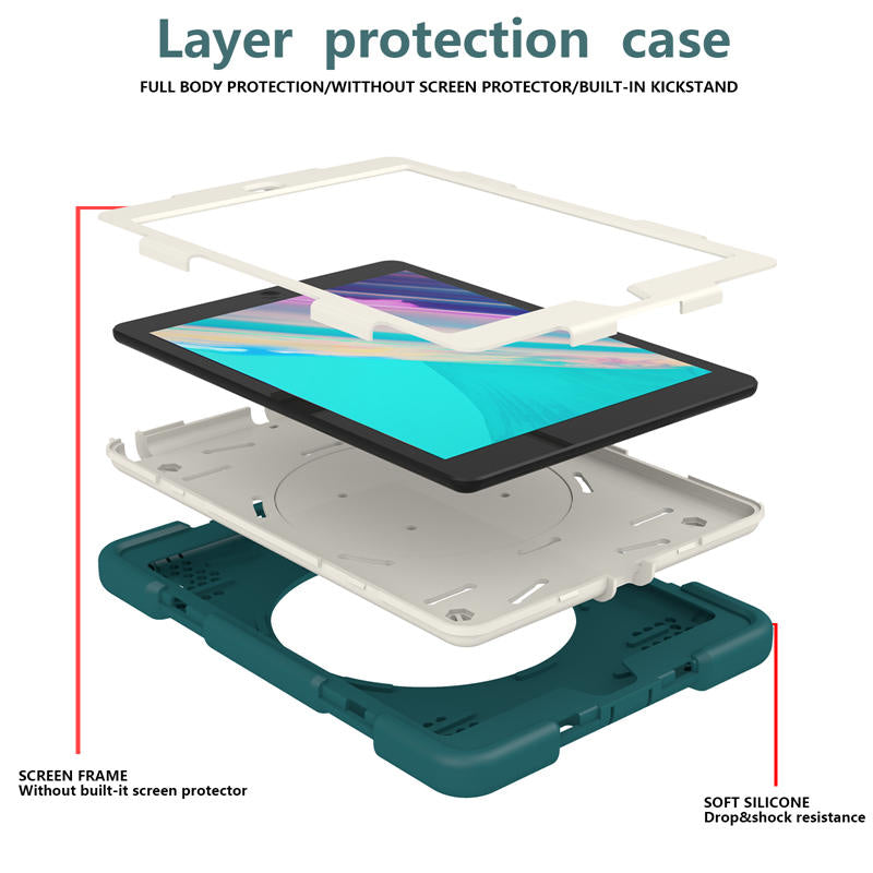 iPad Case For iPad 9.7/Air 2 with 360¡ãSwivel Stand-Blackish Green