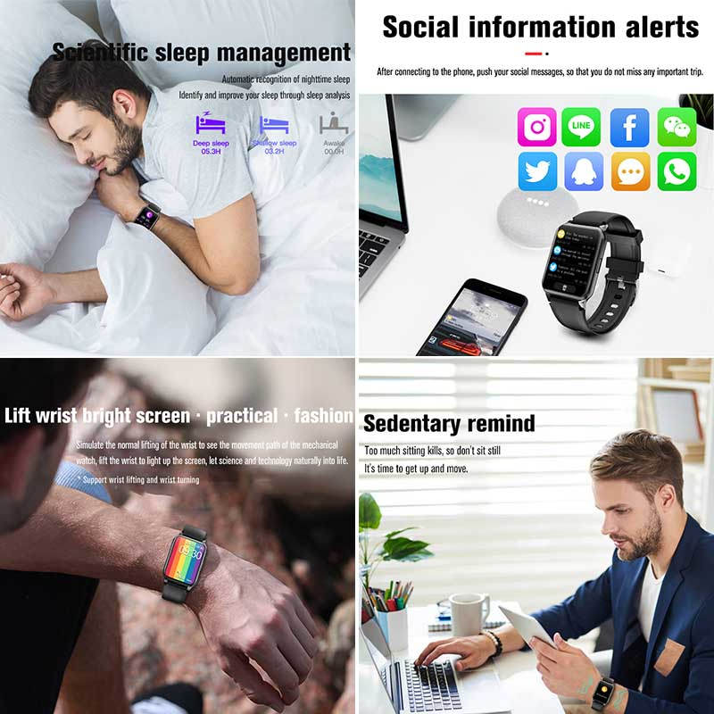 F30L HD Smart Watch Fitness Tracker with Heart Rate and Sleep Monitor-Blue
