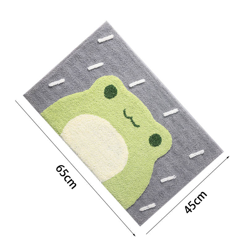 Durable Indoor Soft Front Door Rug, Water-Absorbing and Anti-Skid, Suitable for Bathroom Door, Indoor, Entry Mat (Little Frog)