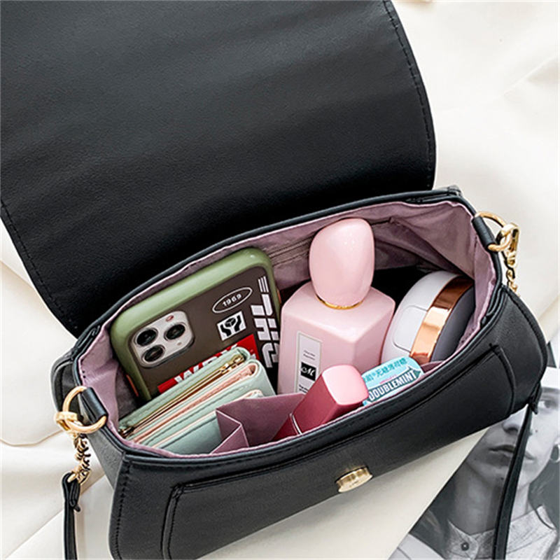 Moon Luna Cat Purses Pu Leather Shoulder Messenger Bag-Black