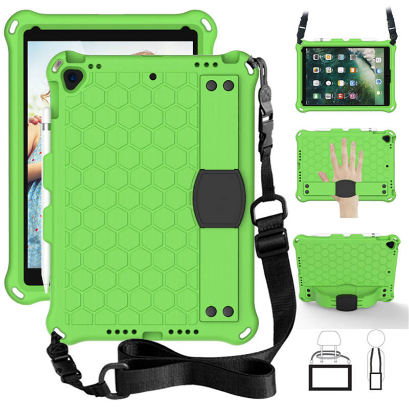Hive iPad Case For iPad Pro/Air 10.5/iPad 10.2 Durable Stand Cover With Shoulder Strap-GreenBlack