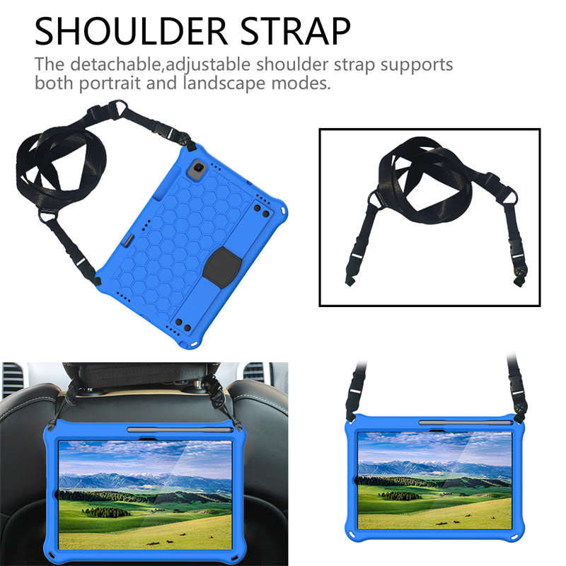 Hive SamSung Tablet Case For Sansung S6 10.5 (2019)/ S5E(2019)/Tab A7 (2020) Durable Stand Cover With Shoulder Strap-BlueBlack