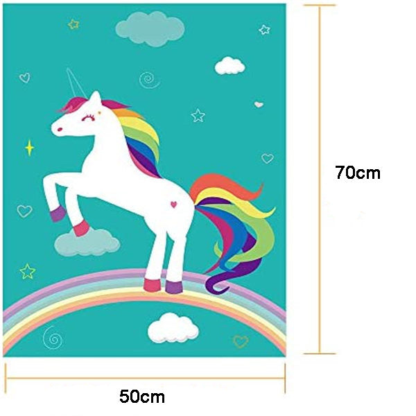 Unicorn Birthday Party Game with 35 Stickers, Children's Birthday Party Decorations