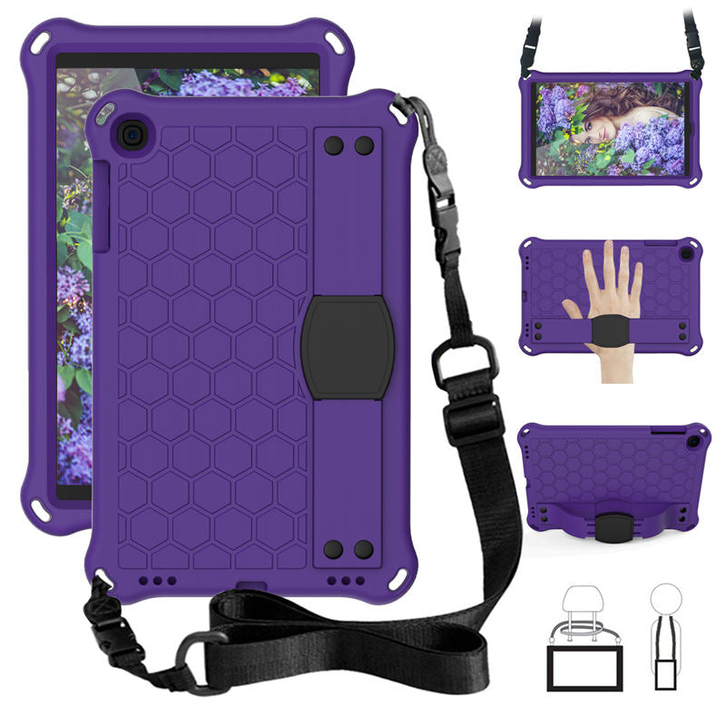 Hive SamSung Tab A 10.1 T510/T515(2019) Tablet Case Durable Stand Cover With Shoulder Strap-PurpleBlack