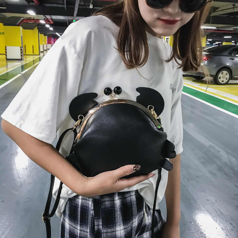 Crab Shape Handbag Novelty Detachable Shoulder Bag Women's Satchel-Black