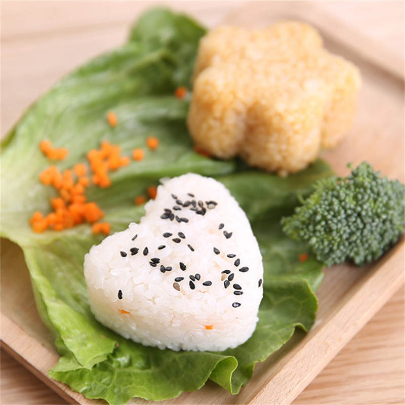 2 Pcs Rice Ball Mold Heart-Shaped Sushi Mold for Bento or Japanese Boxed Meal
