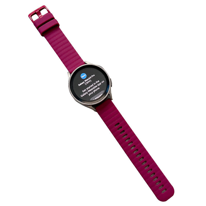Sports Watch Strap Wave Pattern for Samsung Gear S2 Huawei Watch GT-RoseRed