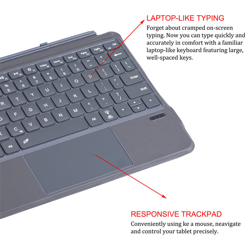 Ultra-Slim Backlit Wireless Keyboard for Microsoft Surface Go/Go 2/Go 3-Grey