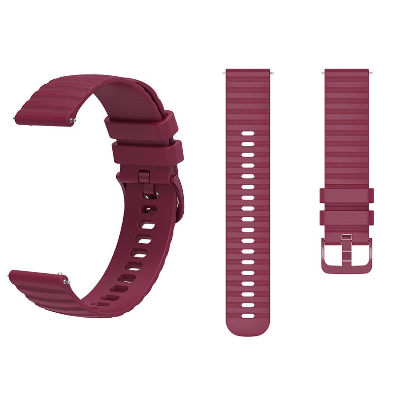 Silicone Watch Band Wave Pockmark for Samsung Cear S2 Huawei Watch GT-WineRed