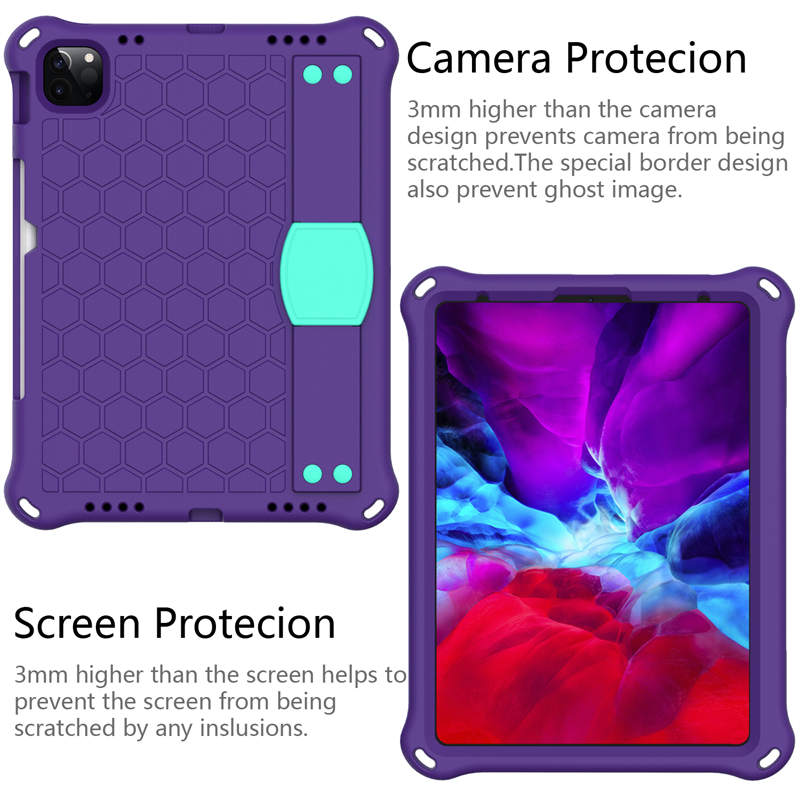 Hive iPad Case For iPad Pro11/Air4/Air5 10.9 Durable Stand Cover With Shoulder Strap-PurpleAqua