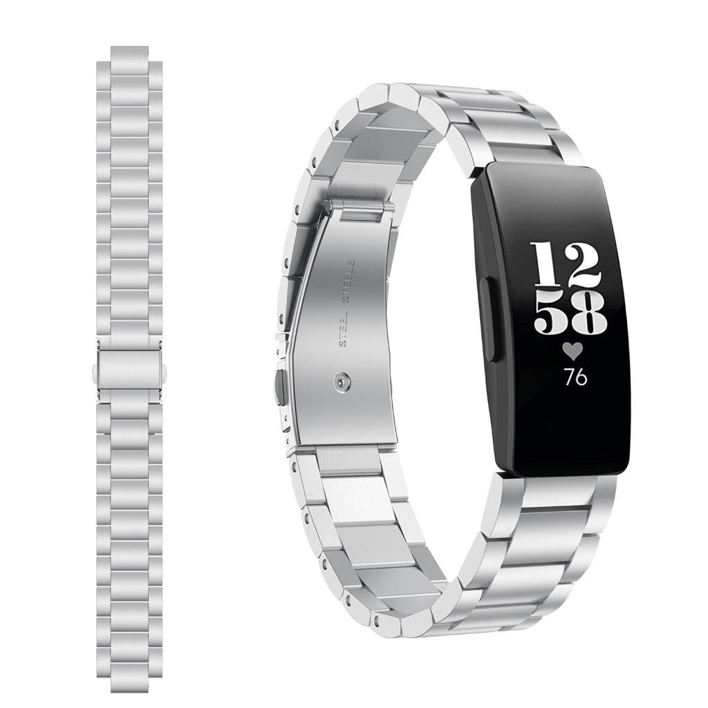 16mm Stainless Steel Watch Band For Fitbit Inspire HR-Silver