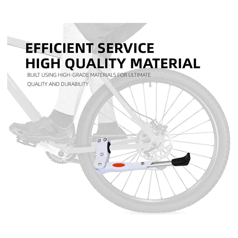 Adjustable Bike Kickstand Aluminum Rear Side Bicycle Stand for Bike 22inch-27inch-White
