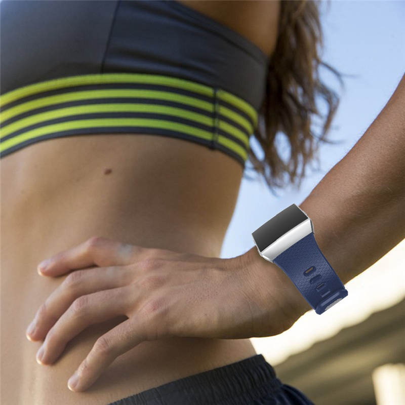 Soft Silicone Band For Fitbit Ionic Smart Watch Replacement Accessories-Navy Blue
