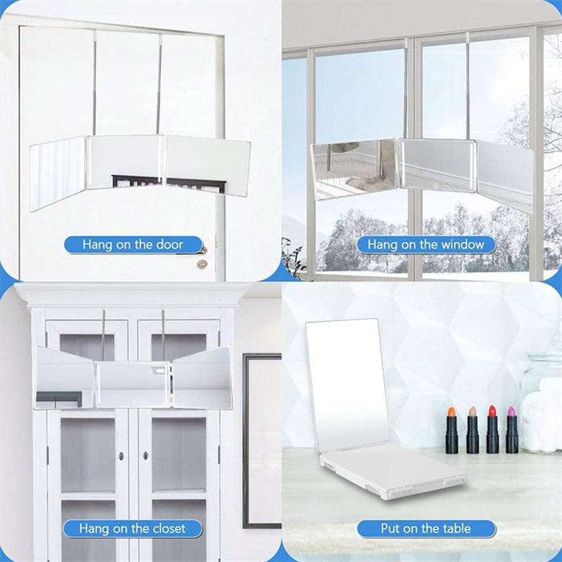 Home & Living3 Way LED Mirror with Height Adjustable Hook for Makeup Hair Styling