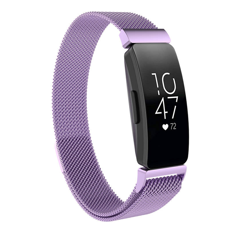 Stainless Steel Metal Replacement Strap Magnet Buckle For Fitbit Inspire HR-Light Purple