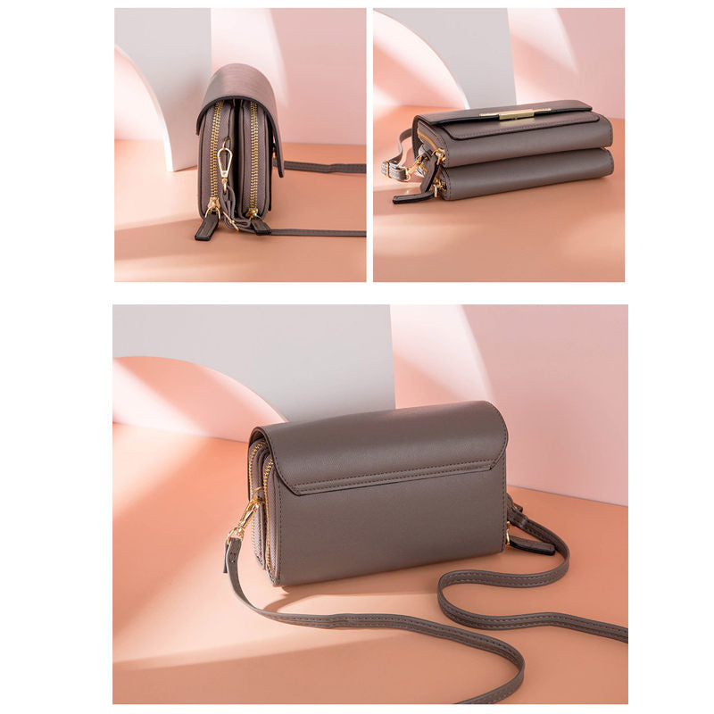 Womens Multiple Card Slots Crossbody Shoulder Bag Large Capacity Wallet-DarkBlue