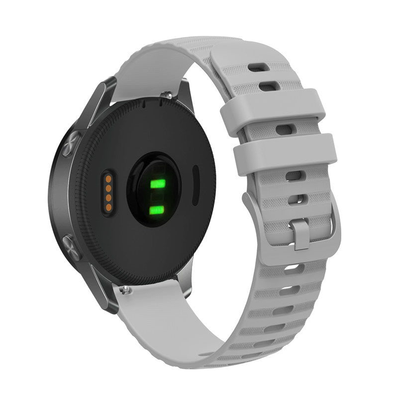 Silicone Watch Band Wave Pockmark for Samsung Cear S2 Huawei Watch GT-Grey