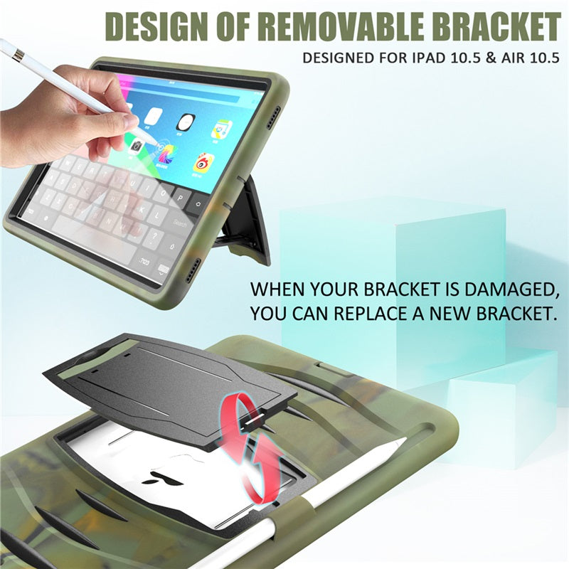 Shock Wave Kickstand Case Anti-Fall Protection With Pencil Holder For 10.5inch iPad Air3/iPad Pro10.5-Camouflage