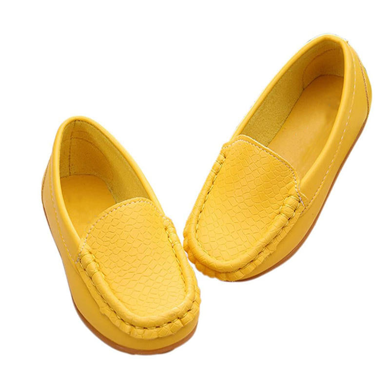Casual Toddler Flat Shoes Boys Girls Soft Slippery Loafers-Yellow