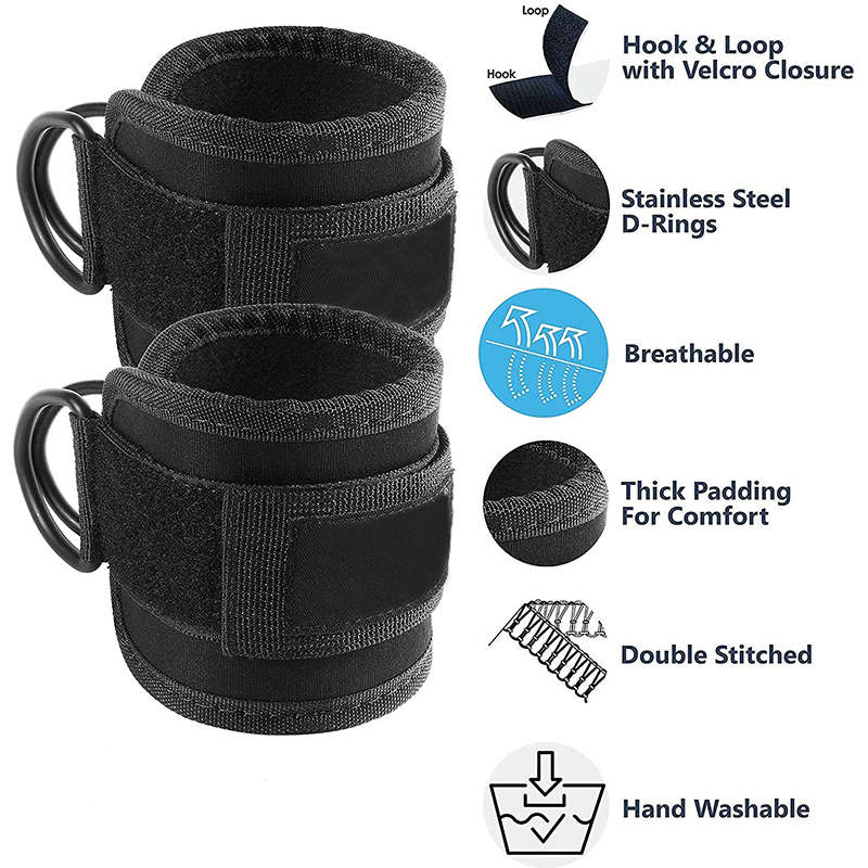 A pair of Ankle Straps for Cable Machines Padded Ankle Cuffs for Legs Hip Workouts