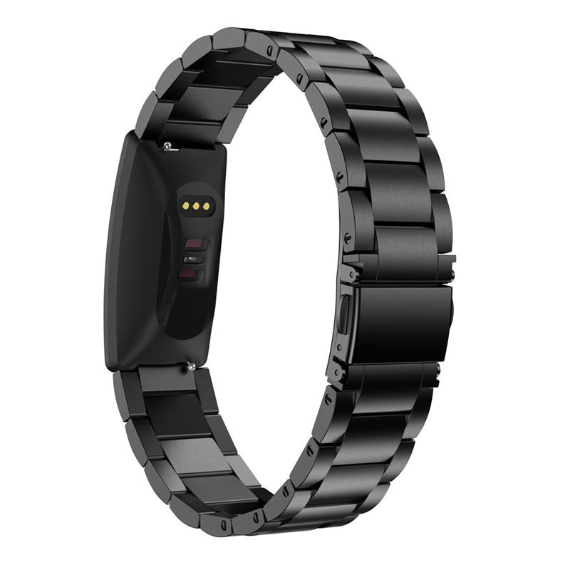 16mm Stainless Steel Watch Band For Fitbit Inspire HR-Black