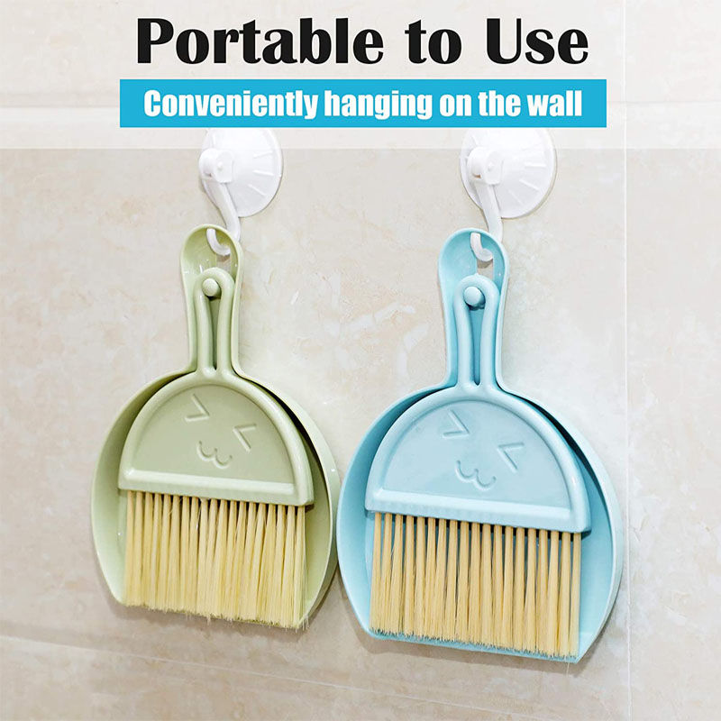 2 Sets Mini Dustpan and Brush for Small Animal Waste-B