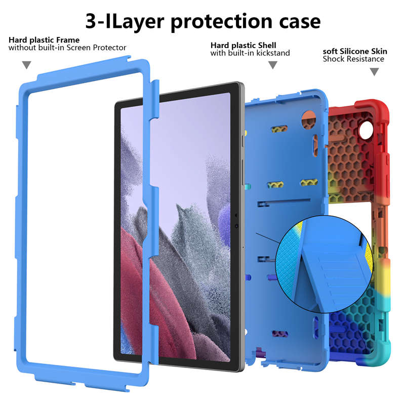 Samsung Tablet Case For Galaxy Tab A8 10.5inch 2021 (SM-X200/SM-X205/SM-X207)-GoldRose-RainbowBlue