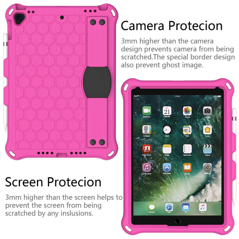 Hive iPad Case For iPad Pro/Air 10.5/iPad 10.2 Durable Stand Cover With Shoulder Strap-RoseBlack